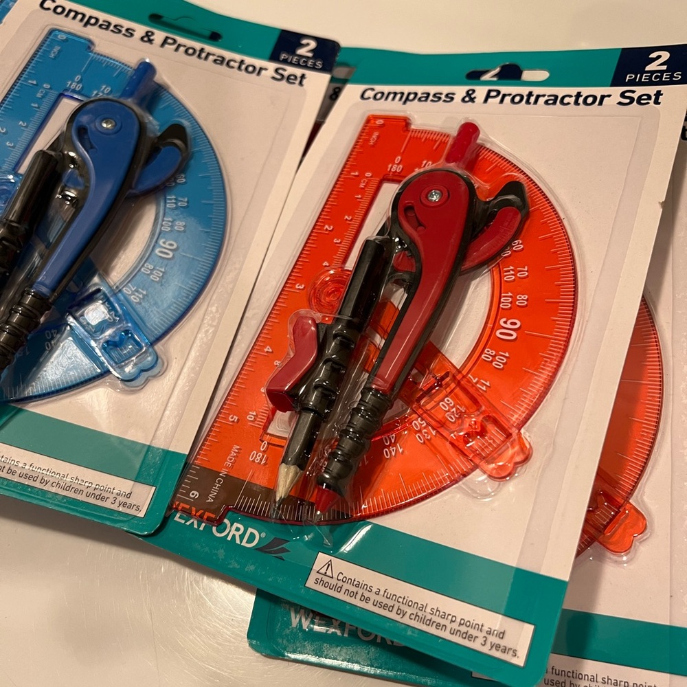 Compass & Protractor Set - Picture 2 of 2